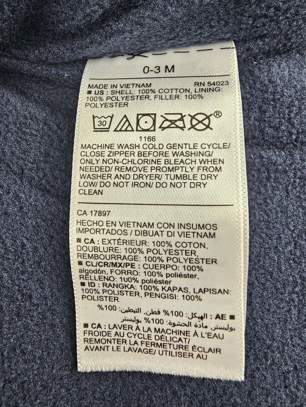 Old Navy Quilted Navy Tan Insulated Vest Infant Baby 0-3Mo.